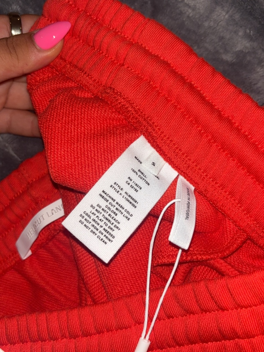 Helmut Lang Red Pullover Hoodie and Matching Shorts Set - Picture 7 of 10